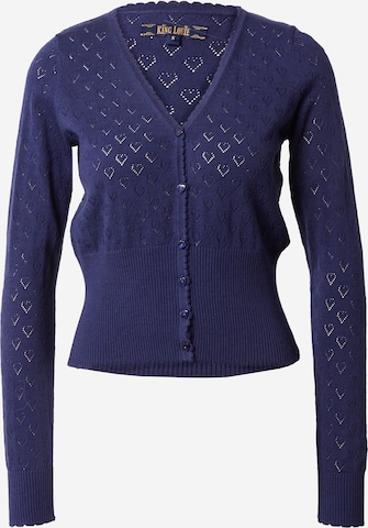 King Louie Knit Cardigan 'Cardi' in Blue: front