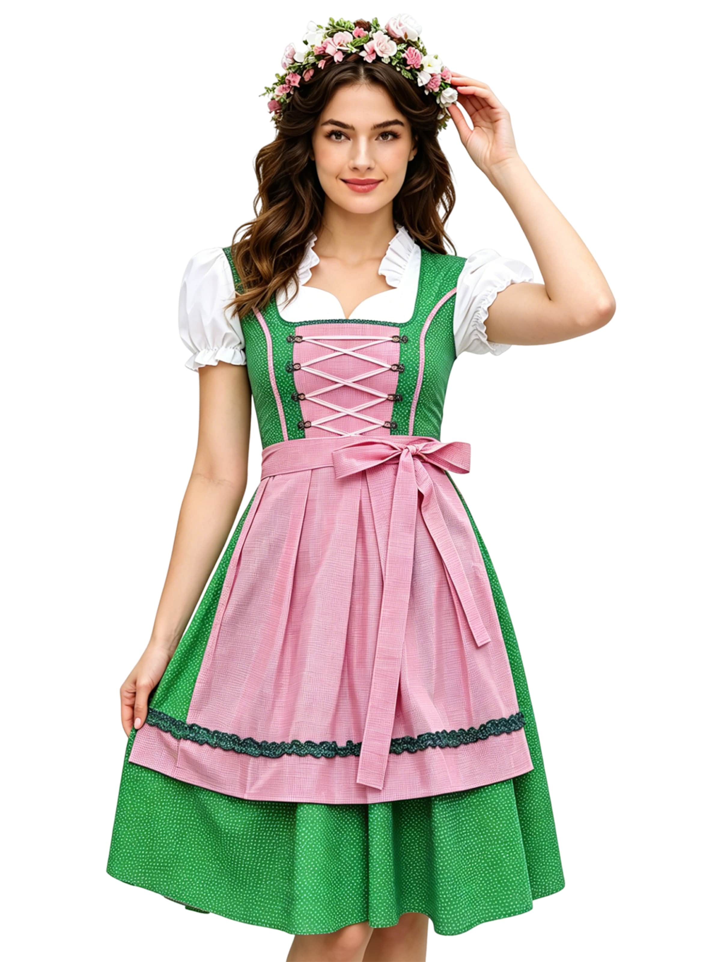 KoJooin Dirndl‌‌‌‌‌ in Grün: Vorderseite