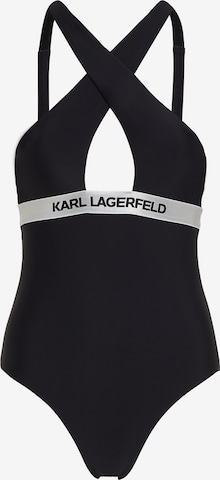 Karl Lagerfeld Ujumistrikoo, värv must: eest vaates