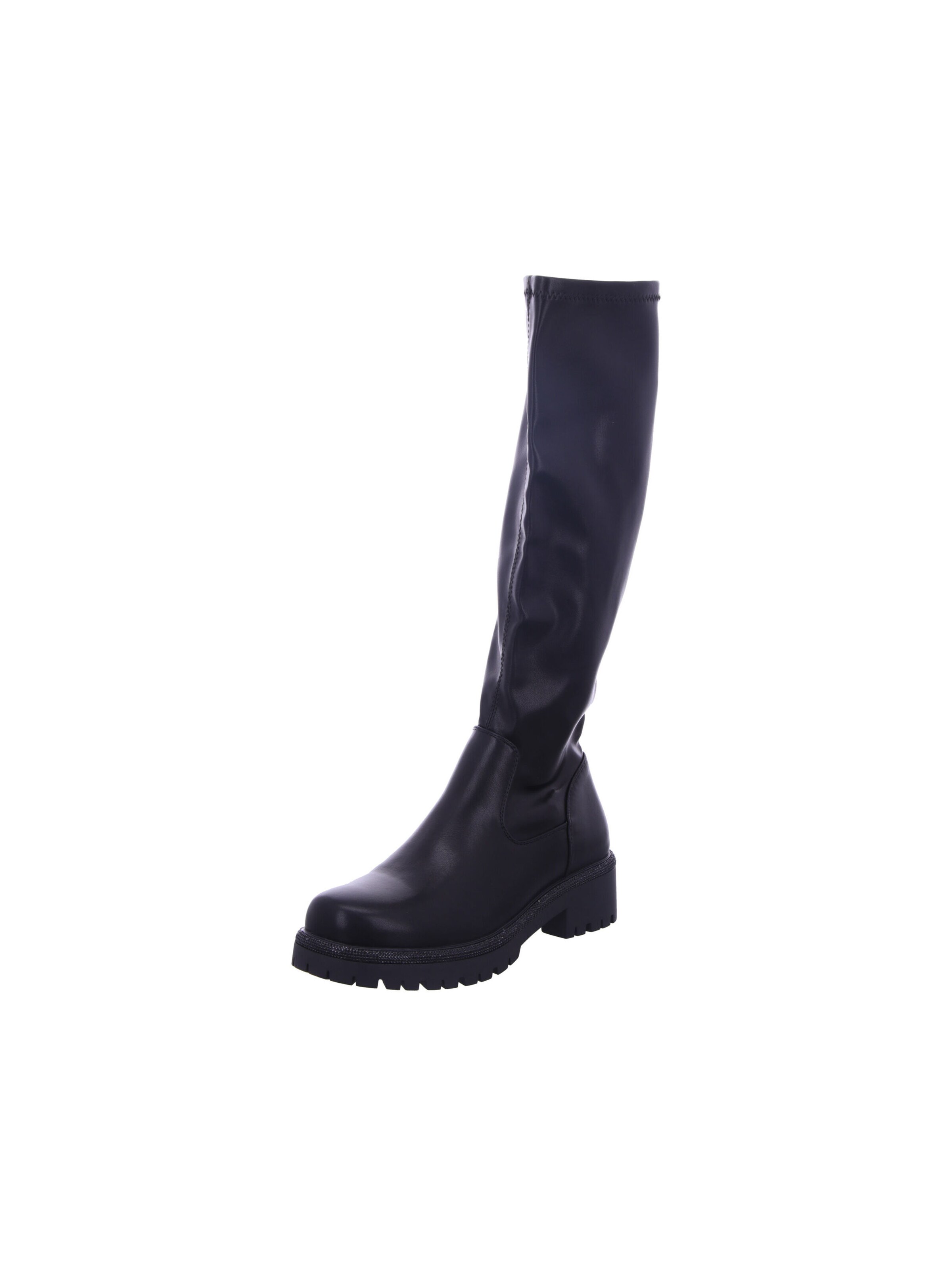 LA STRADA Over the Knee Boots in Black: front