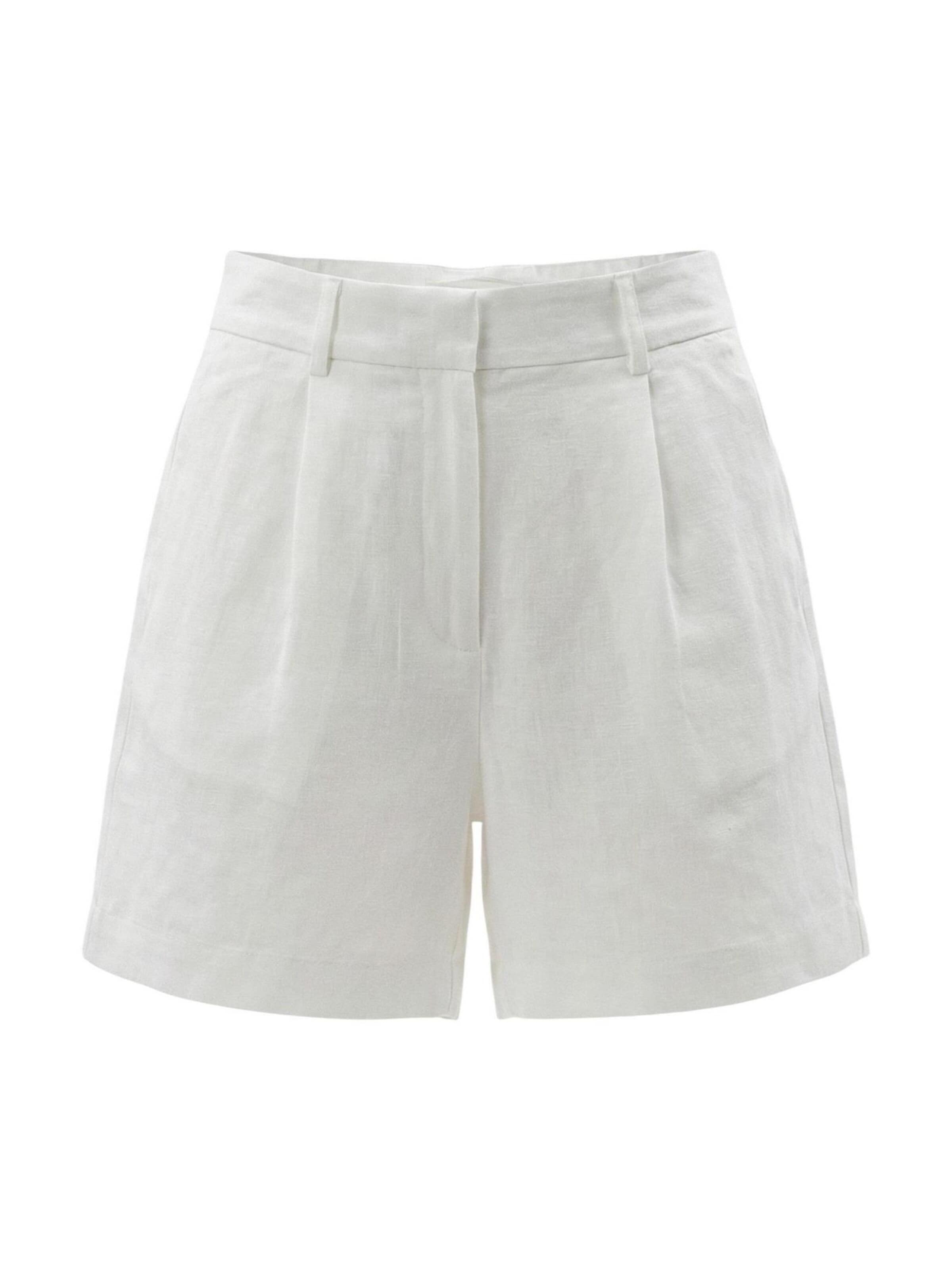 regular Pantaloni 'Onlita Hw Linen Look Shorts Tlr 15370279' di ONLY in bianco: frontale