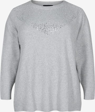 Pullover di Zizzi in grigio: frontale