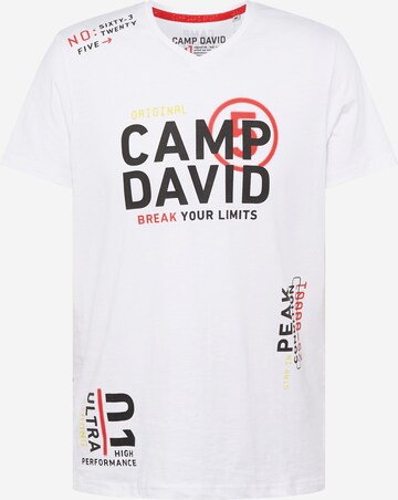 T-Shirt CAMP DAVID en blanc : devant