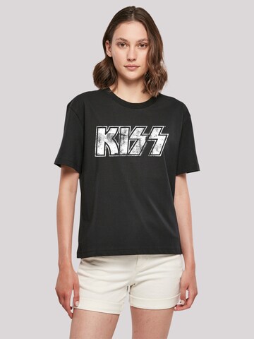 F4NT4STIC Oversized Shirt 'Kiss ' in Black: front