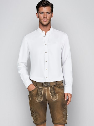 SPIETH & WENSKY Slim fit Klederdracht overhemd 'Halberto' in Wit: voorkant