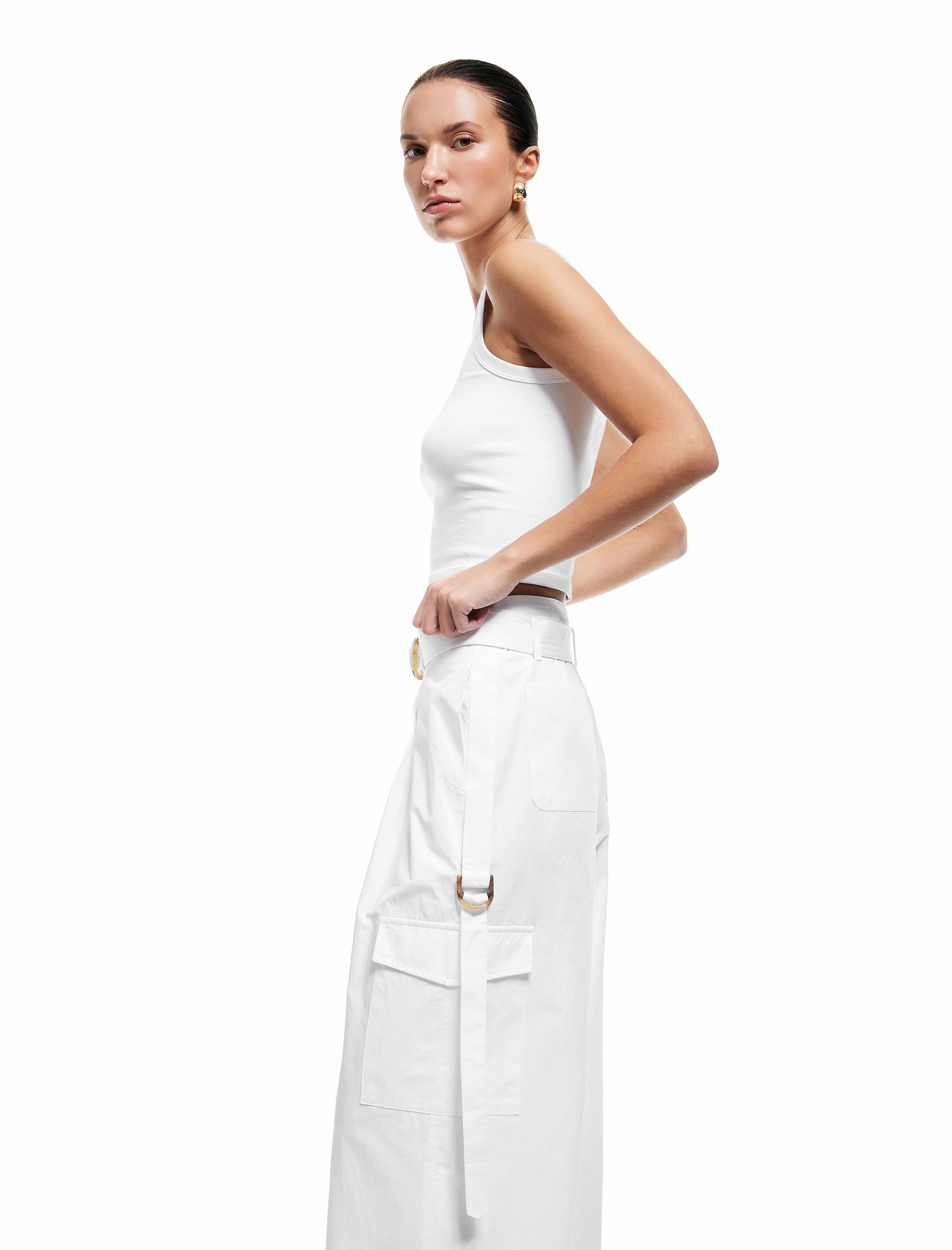 Koton Wide leg Cargobroek in Wit