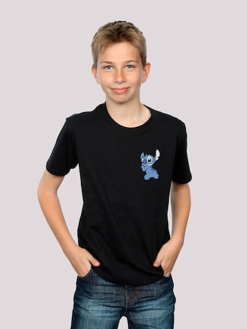 F4NT4STIC Shirt 'Lilo And Stitch' in Zwart: voorkant
