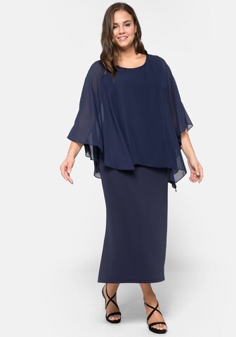 Robe de soirée SHEEGO en bleu : devant