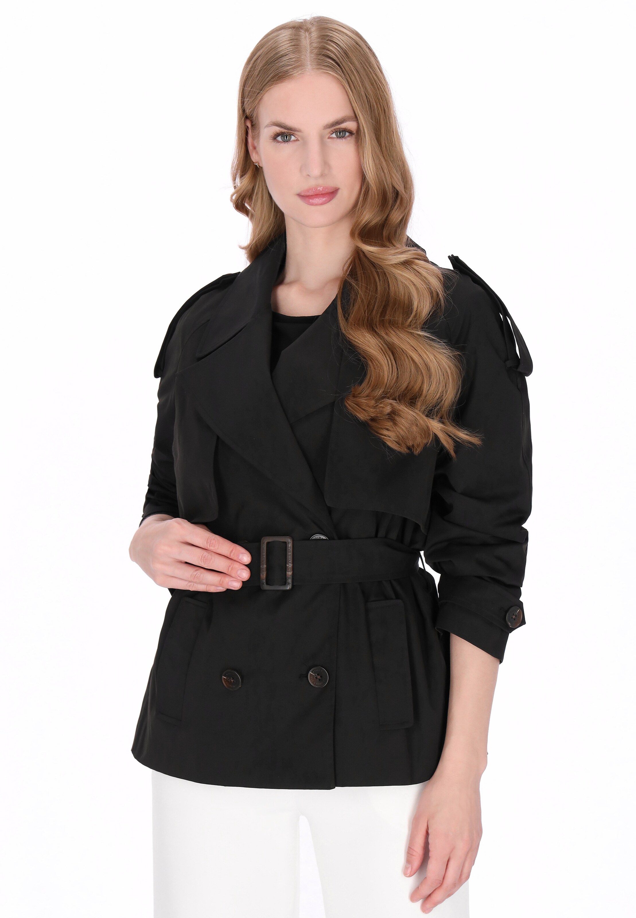 DreiMaster Klassik - Sobretudo meia-estação 'Classic' em preto: frente