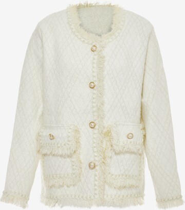 ALARY Knit Cardigan in White: front