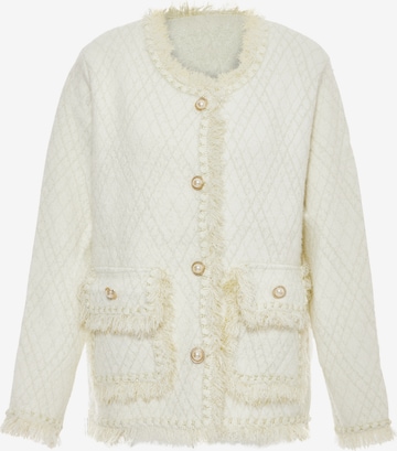 ALARY Knit Cardigan in White: front