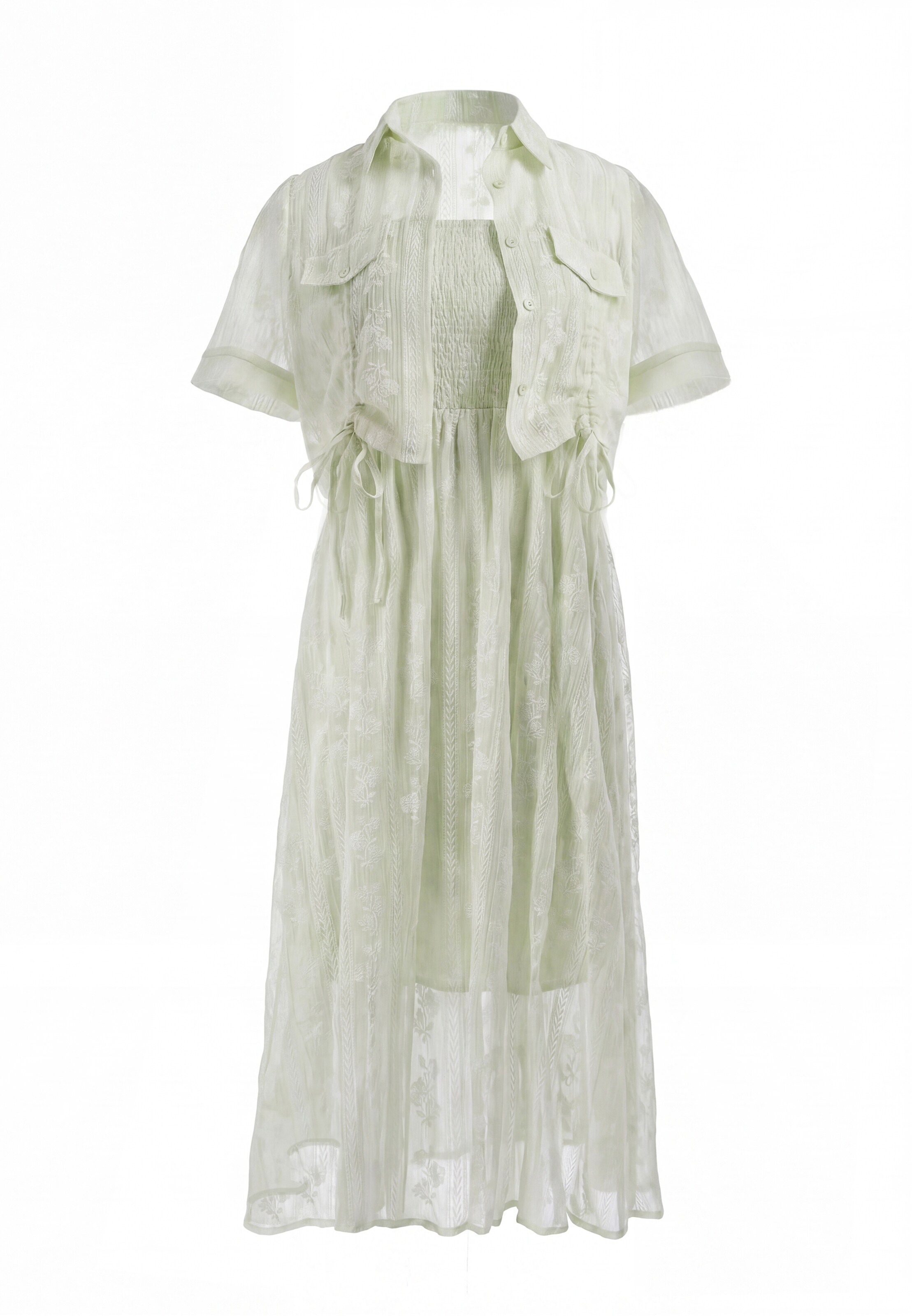 Usha - Vestido em verde: frente