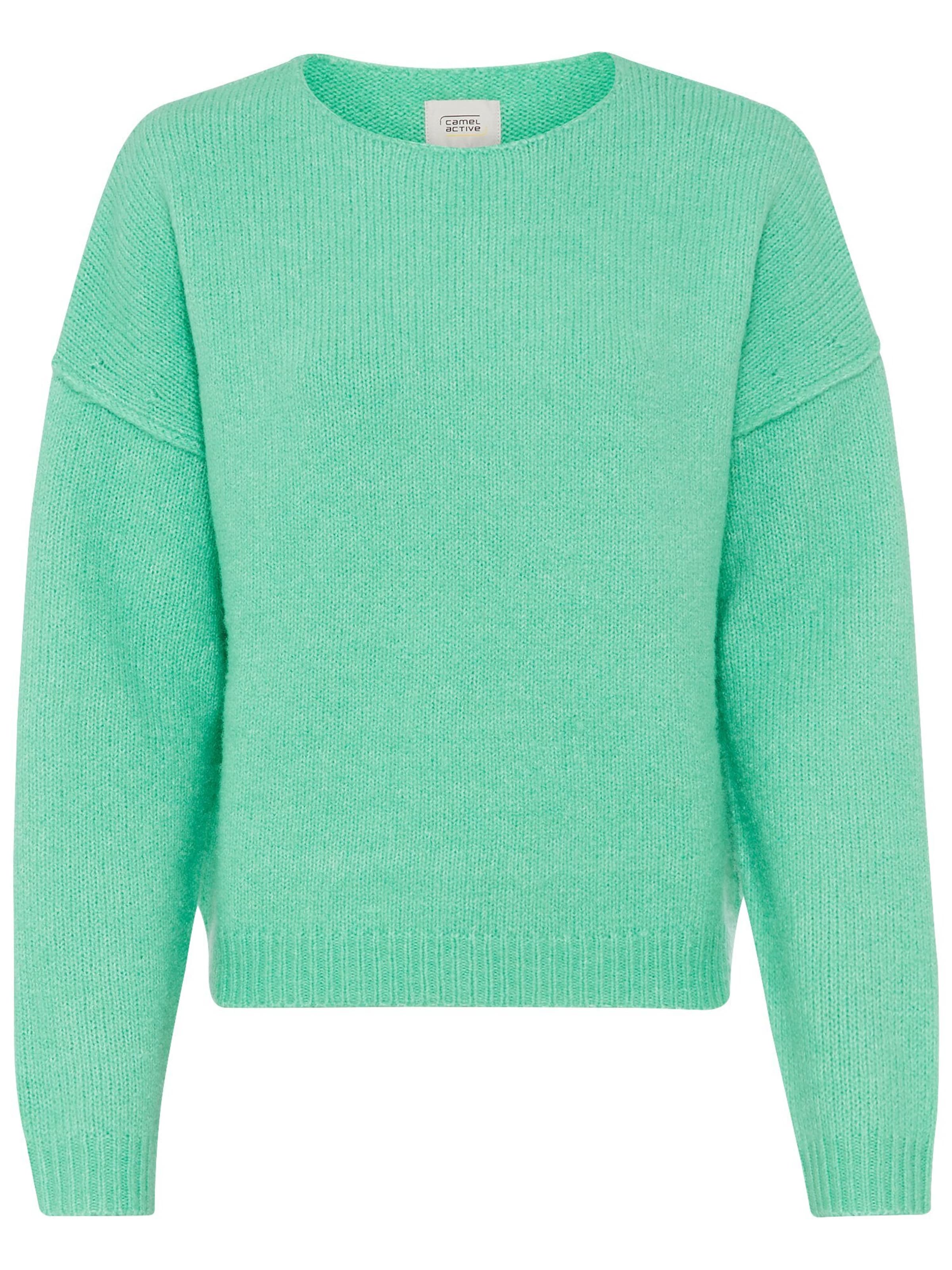 CAMEL ACTIVE Strickpullover aus einem Wollmix in Grün: Vorderseite