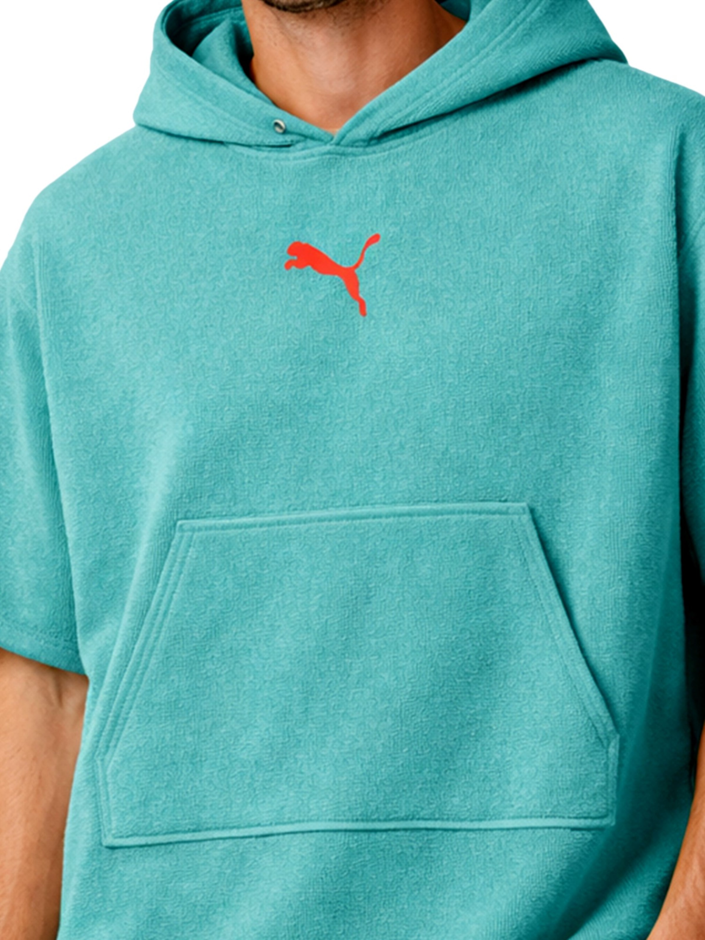 PUMA Badjas kort 'ADDITIONS' in Groen