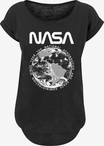 F4NT4STIC Shirt 'NASA Planet Earth' in Zwart: voorkant