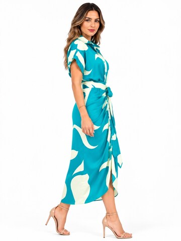 SPORTS36.NL Jurk 'Women's Short-Sleeve Shirt Dress with Waist Tie' in Blauw