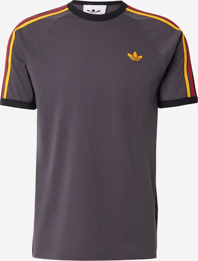 XL dydžio Marškinėliai '3-Stripes' iš ADIDAS ORIGINALS, spalva – geltona / tamsiai pilka / raudona / juoda, Prekių apžvalga