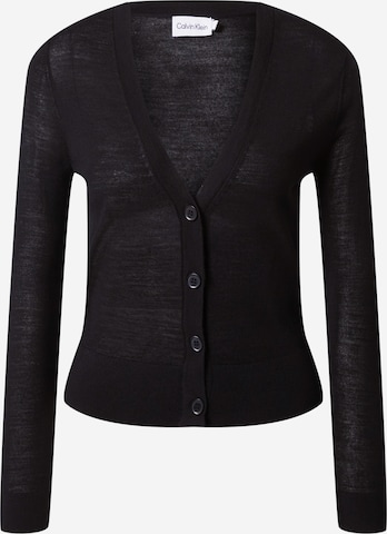 Calvin Klein Knit Cardigan in Black: front