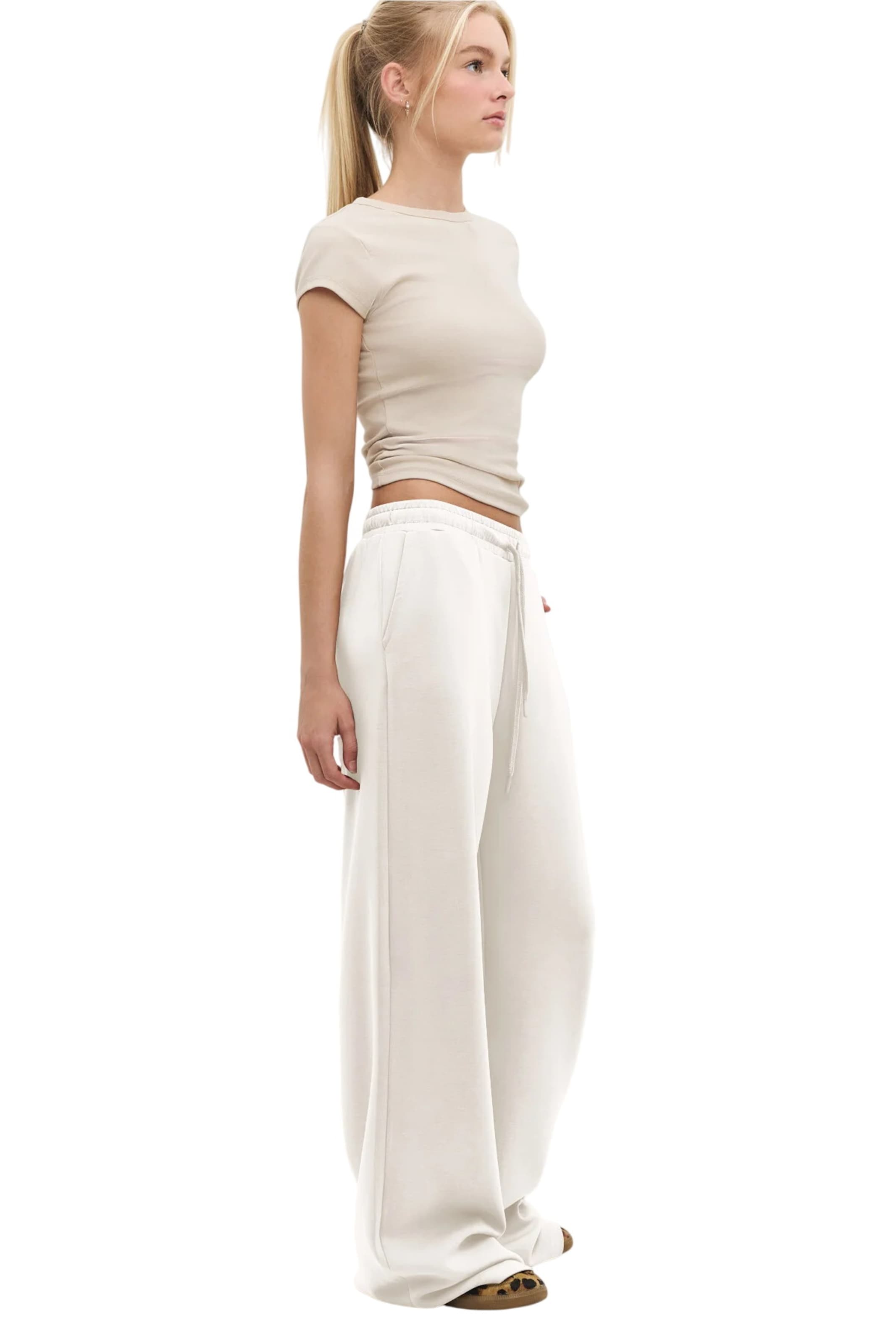 No Matter What Wide leg Broek in Wit