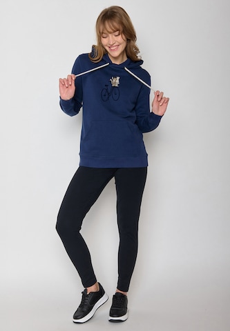 GREENBOMB Sweatshirt 'Bike Cats Basket' in Blauw