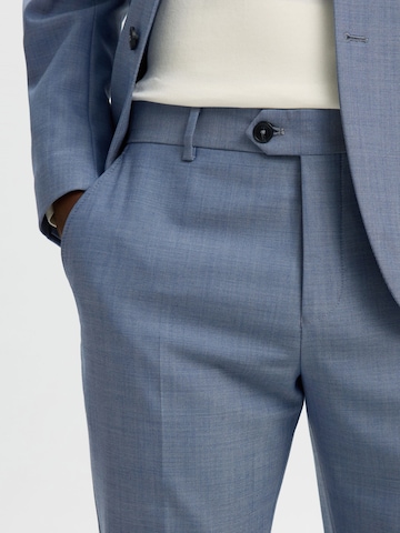 SELECTED Slimfit Bandplooibroek in Blauw