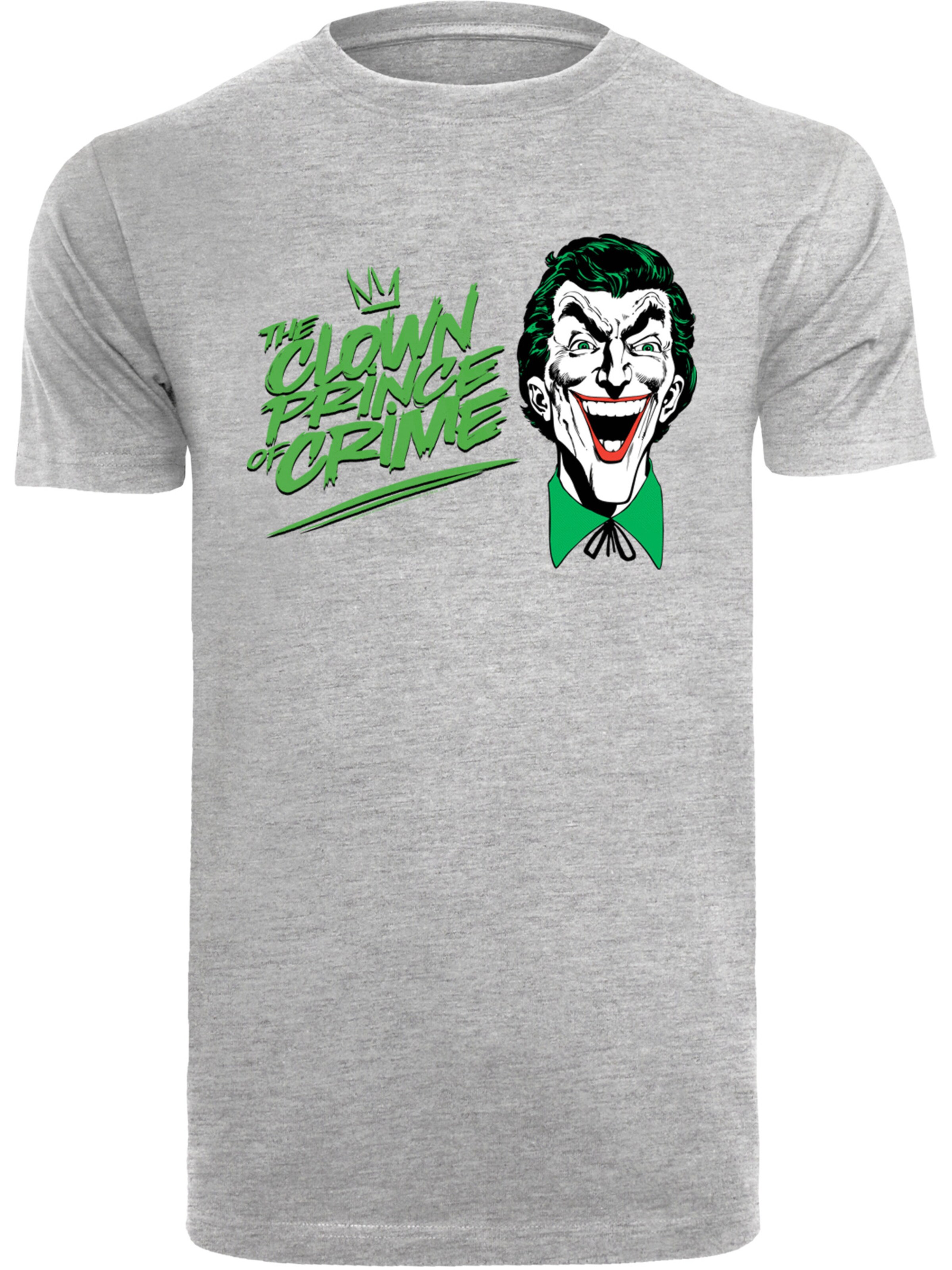 F4NT4STIC Shirt 'DC Comis Superhelden Batman Joker The Clown Prince Of Crime' in Grey: front