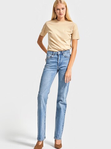 IT'S BASIC Regular Jeans 'Straight High Rise Jeans' in Blauw