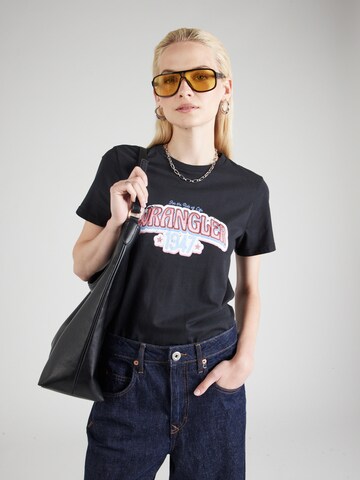 WRANGLER Póló 'REGULAR TEE' - fekete: elől