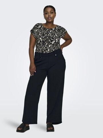 ONLY Carmakoma Wide leg Pleat-Front Pants in Black