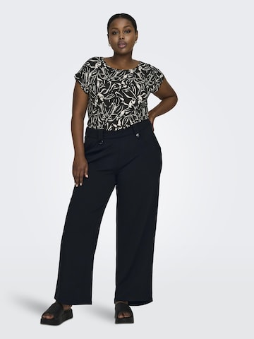 ONLY Carmakoma Wide leg Pleat-Front Pants in Black