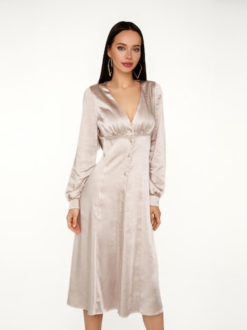 Anushka Kleid in Beige: Vorderseite