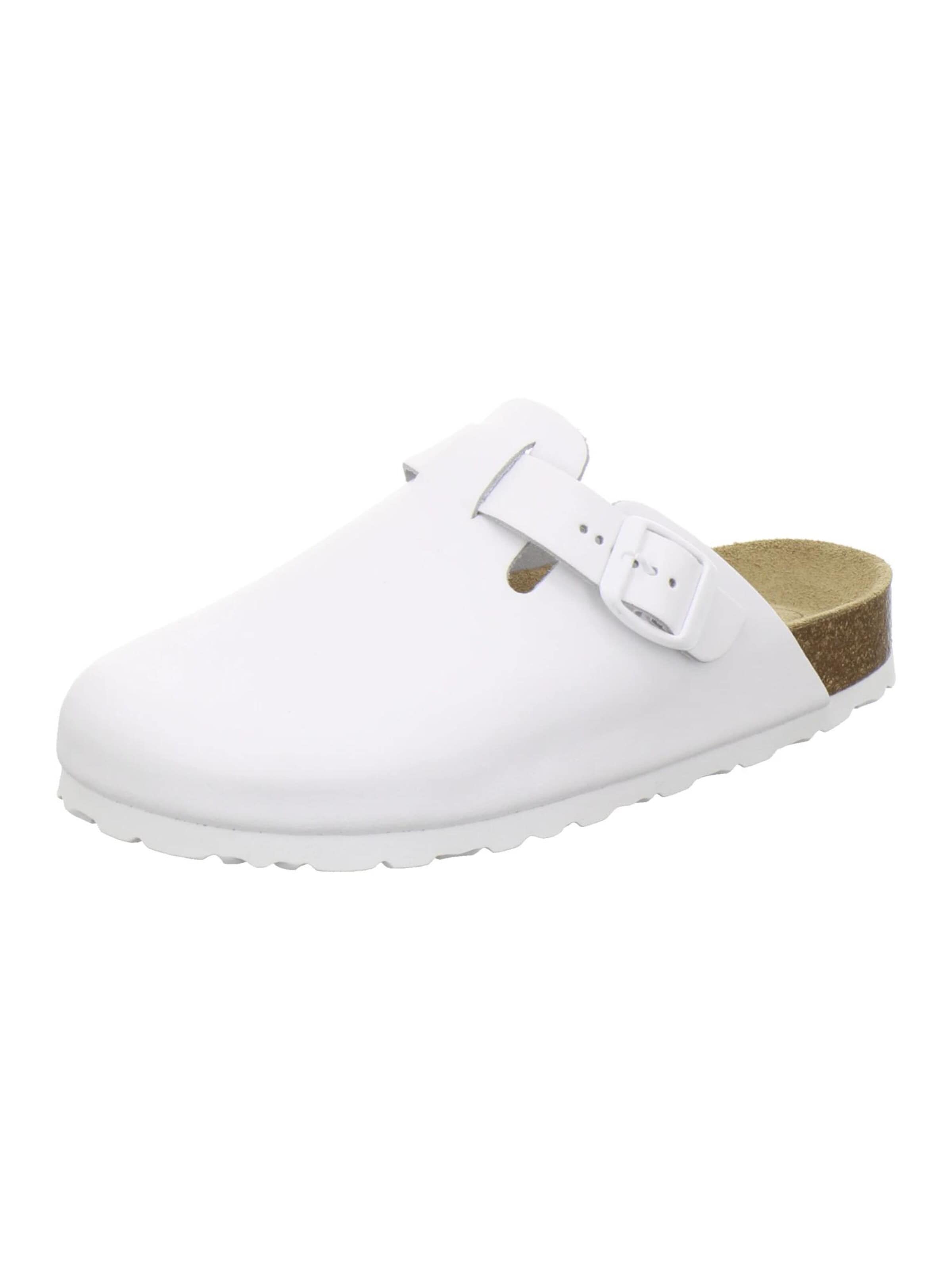 Sabots 'Clogs Damen Leder weiß' AFS-Schuhe en blanc : devant