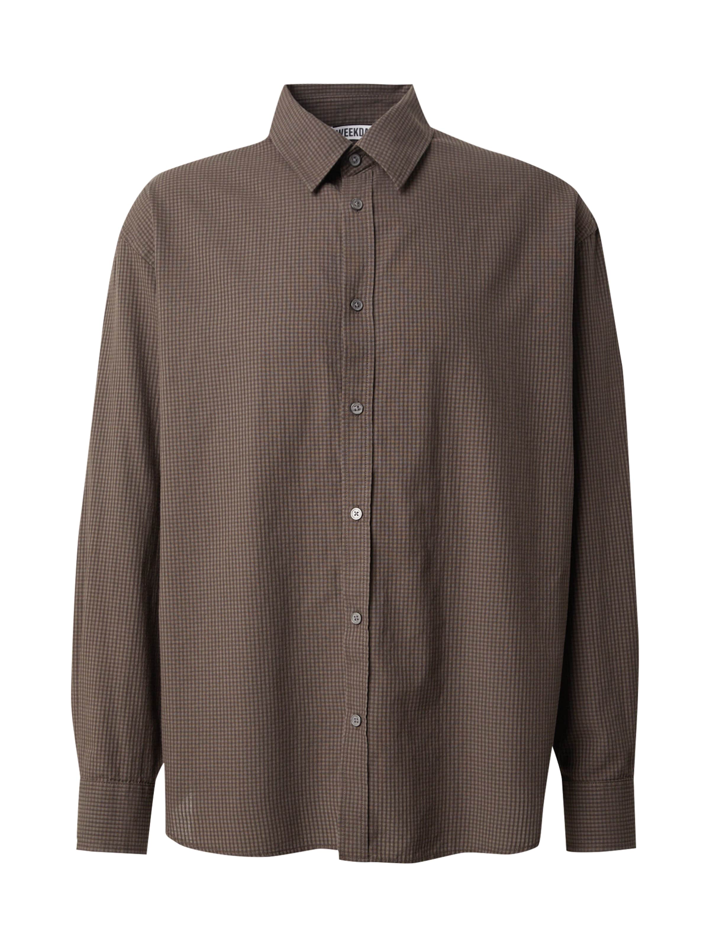 WEEKDAY Comfort Fit Πουκάμισο σε καφέ: μπροστά