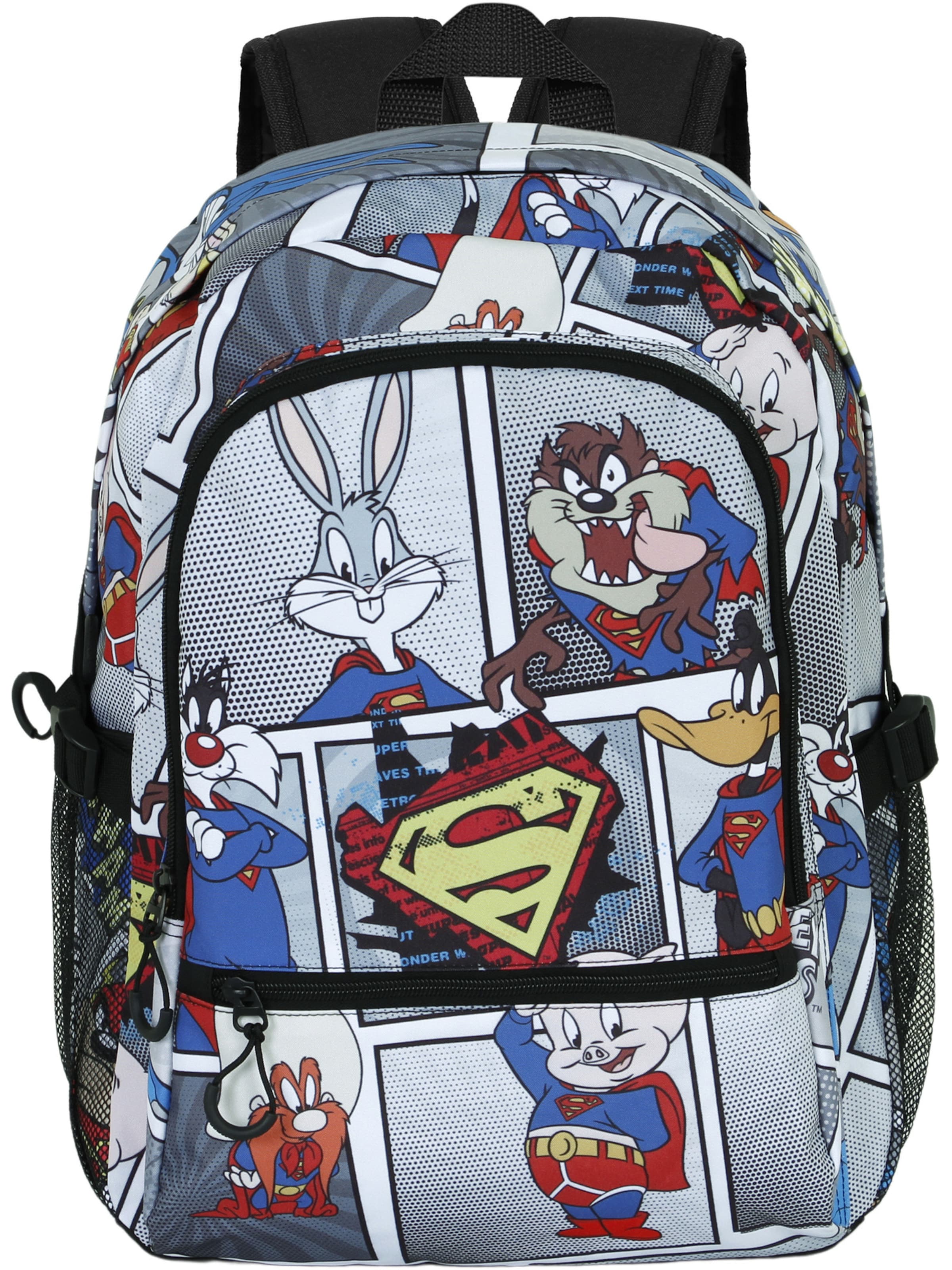 Zaino 'Looney Tunes Super Tunes-Fan Fight 2.0 ' di Warner Bros. in grigio: frontale