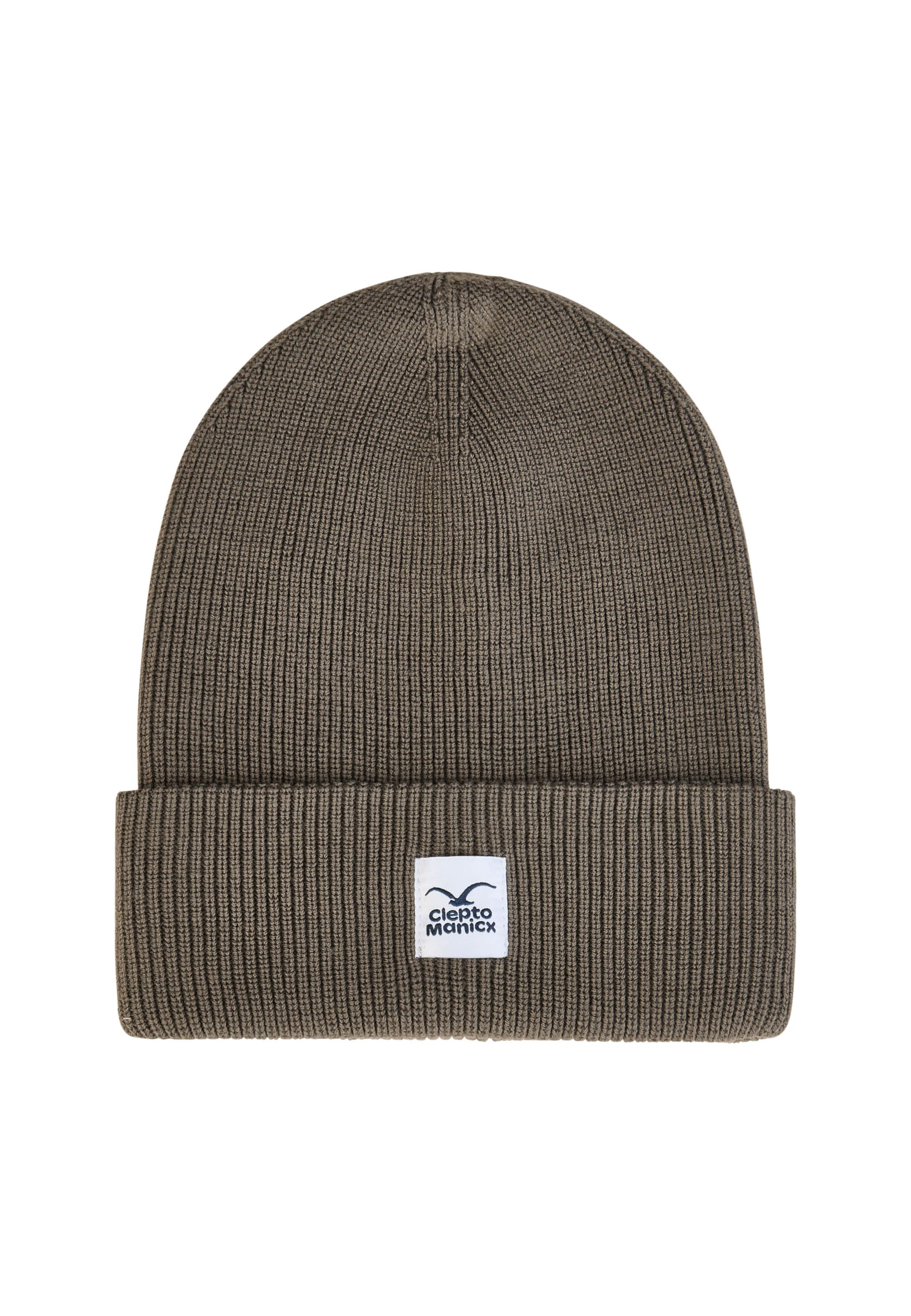 Cleptomanicx Beanie 'CI' in Brown: front