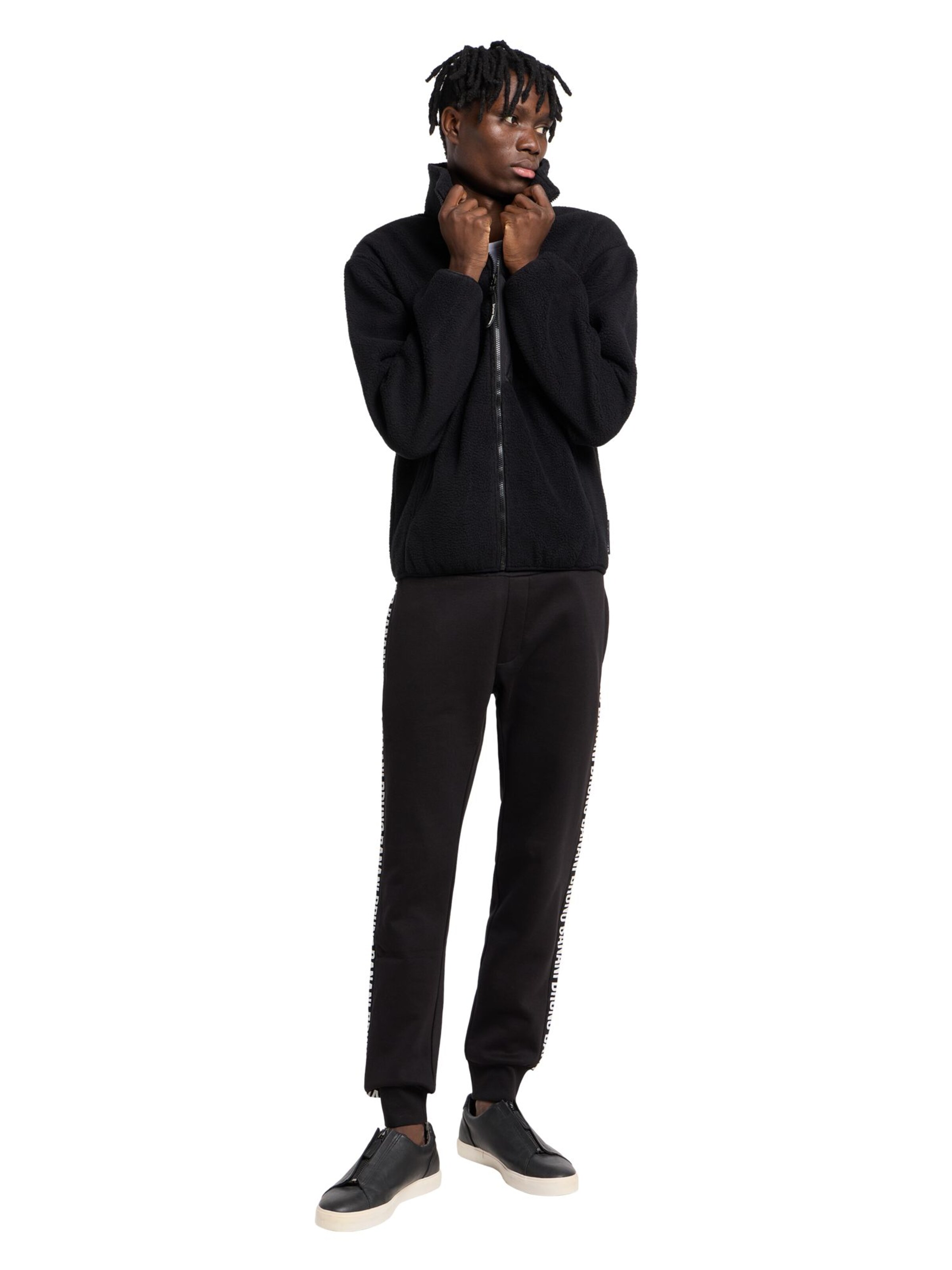 Bruno Banani Fleece Jacket 'FRANK' in Black