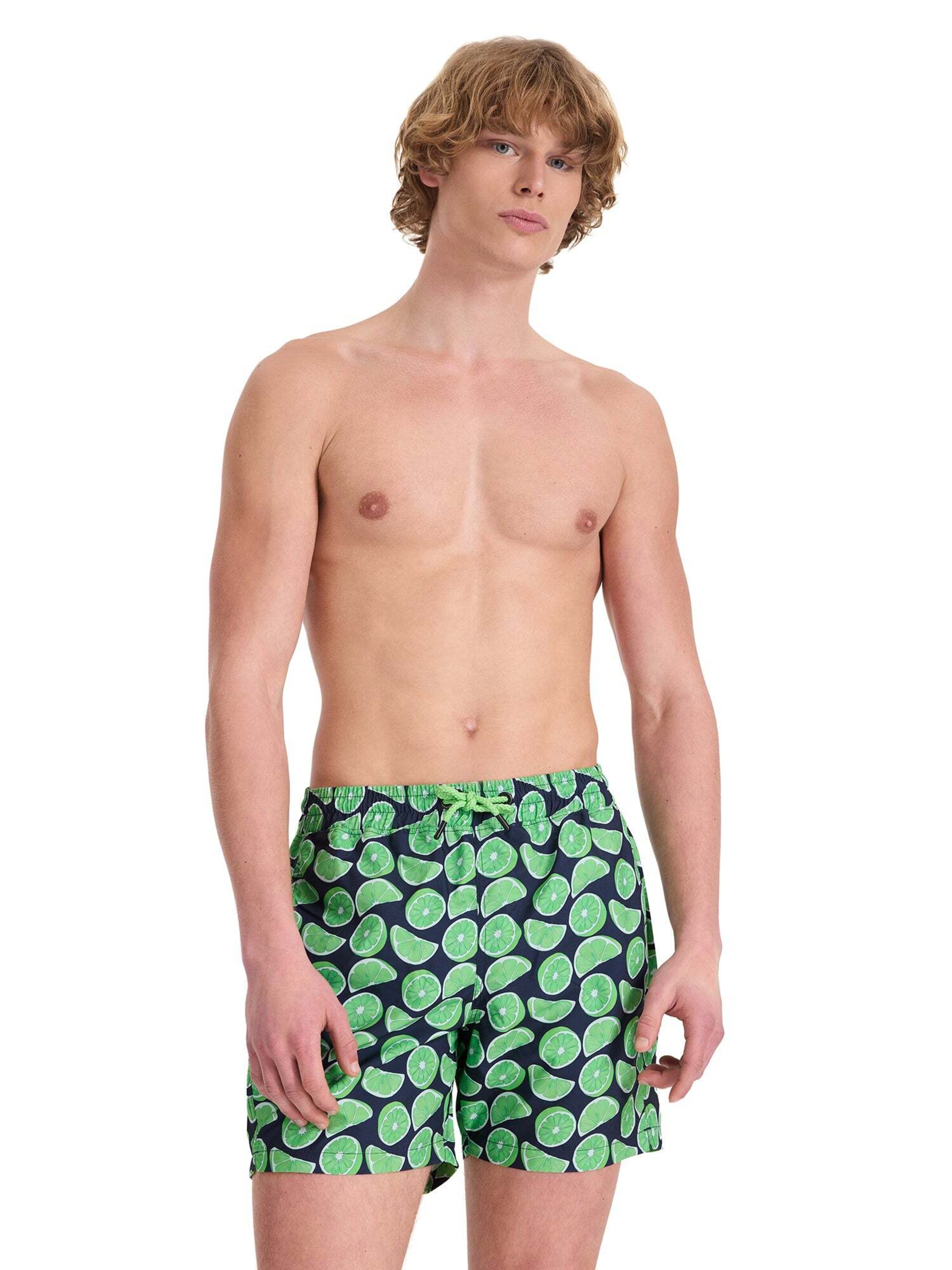 Pantaloncini da bagno 'STRIPE' di WESTMARK LONDON in verde: frontale