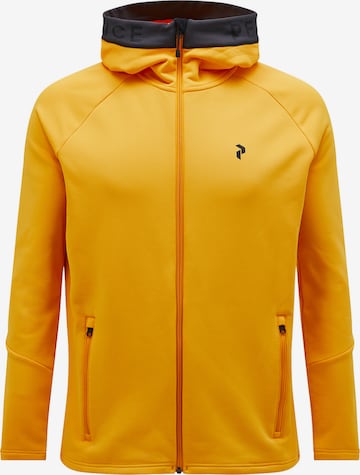 PEAK PERFORMANCE Fleece Jacket in Yellow: front