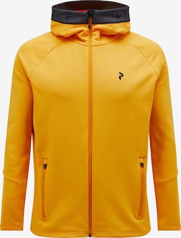 Veste en polaire PEAK PERFORMANCE en jaune : devant