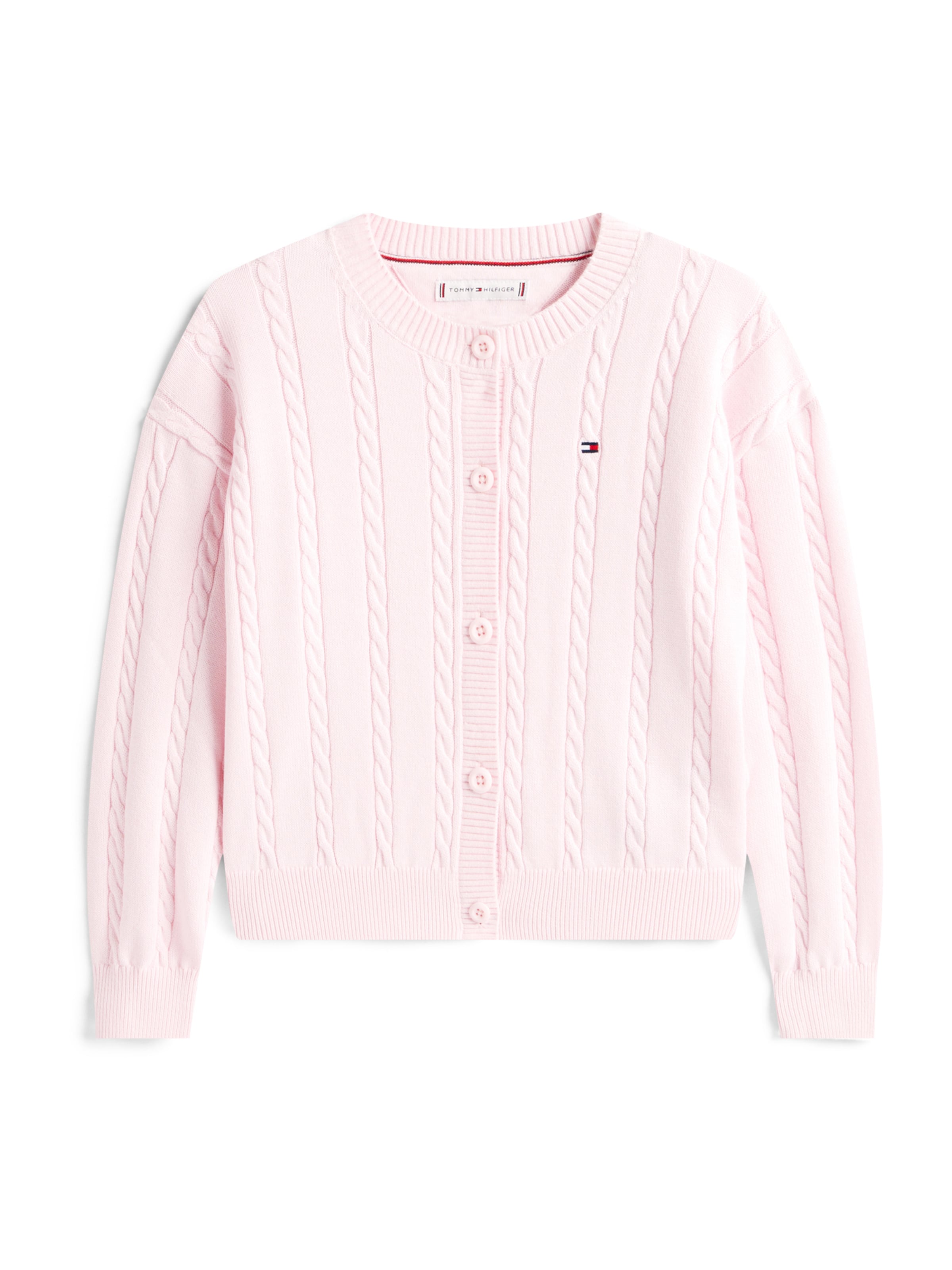 TOMMY HILFIGER Pletena jopa | roza barva: sprednja stran