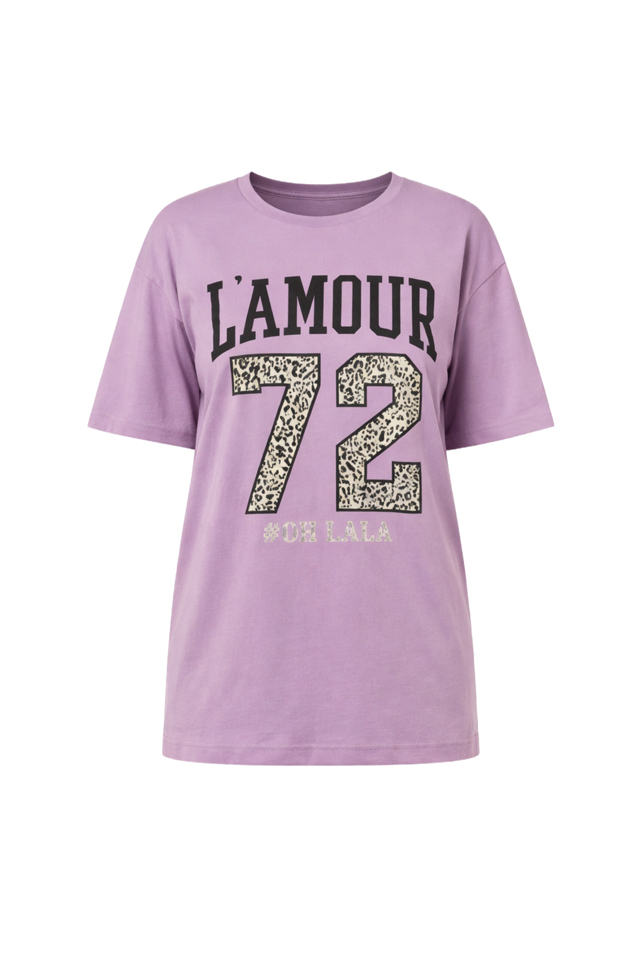 Shape Of You T-Shirt in hellbraun / lavendel / schwarz, Produktansicht