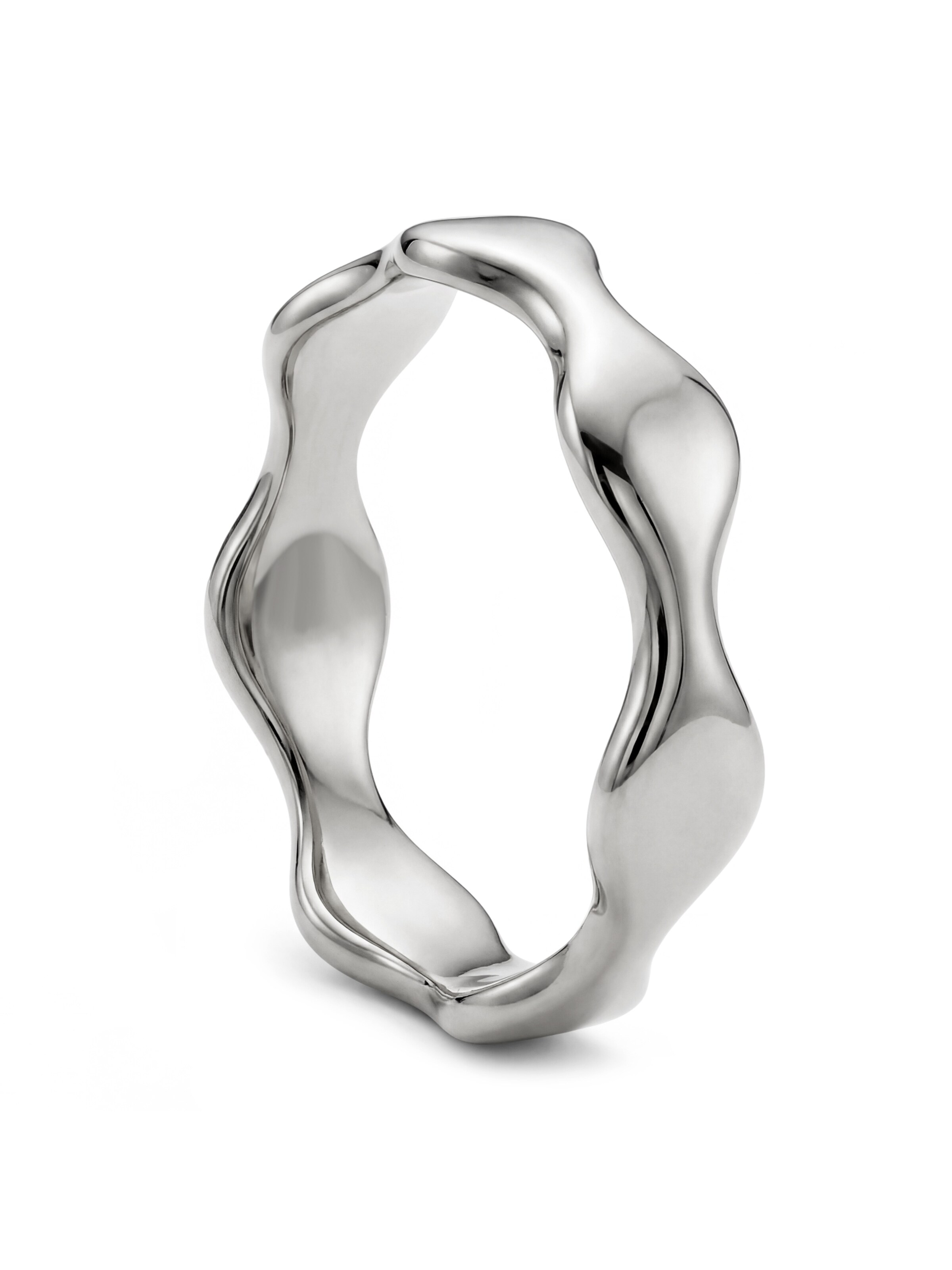 Sidegren Ring 'Molten' in Silver: front