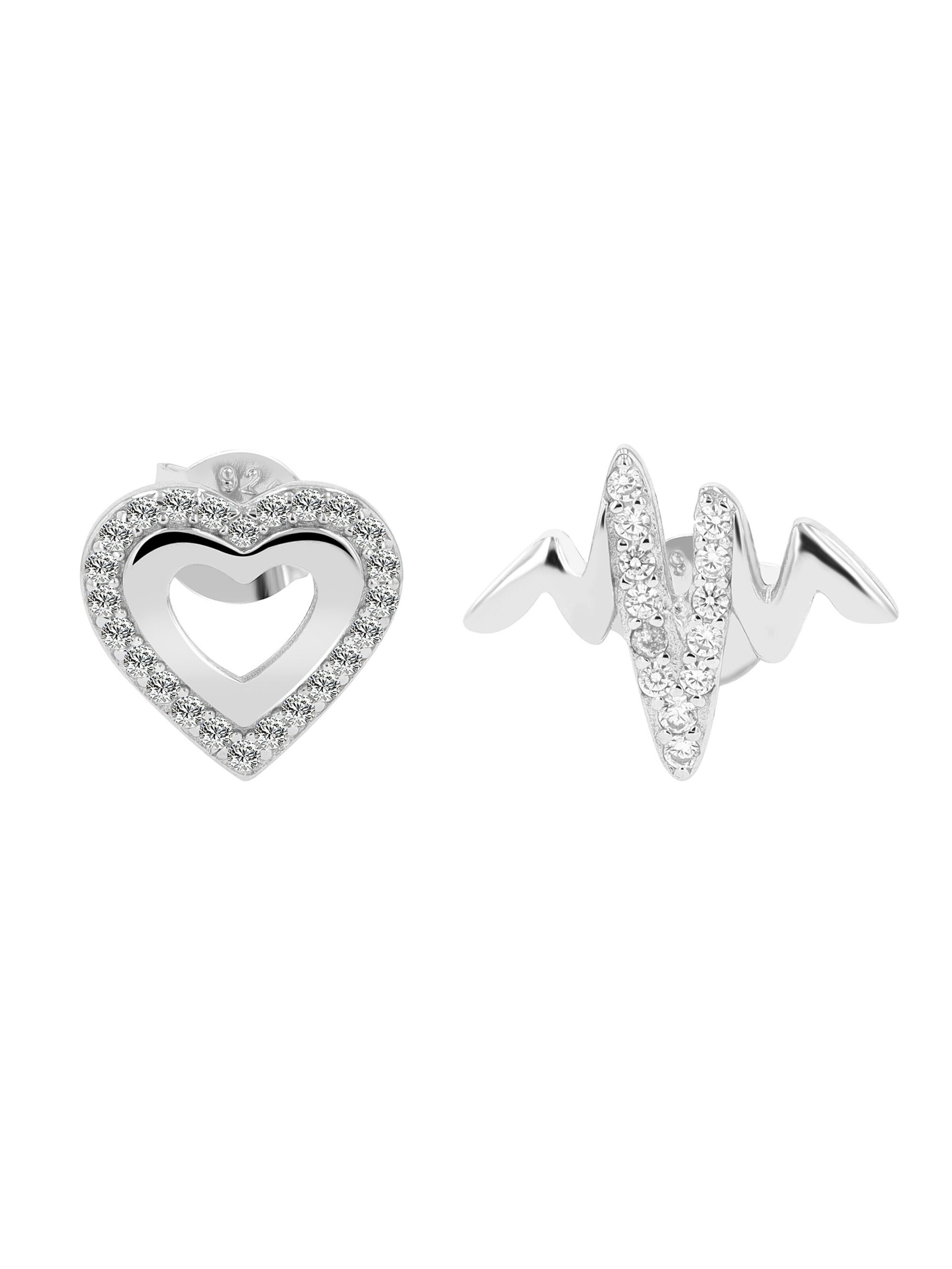 Akzent Earrings '"Lira" aus 925 Sterlingsilber, rhodiniert, langlebig' in Silver: front