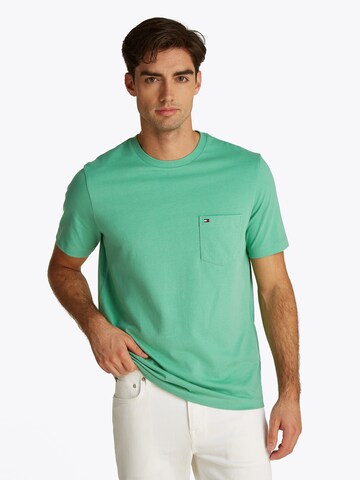 TOMMY HILFIGER - Camisa 'ESSENTIAL' em verde: frente