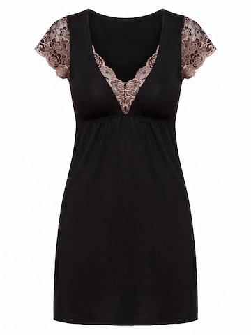Donna - Camiseta de noche 'Emma' en negro: frente