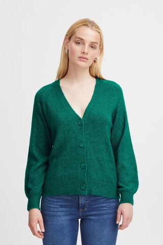 ICHI Knit Cardigan 'KAMARA' in Green: front