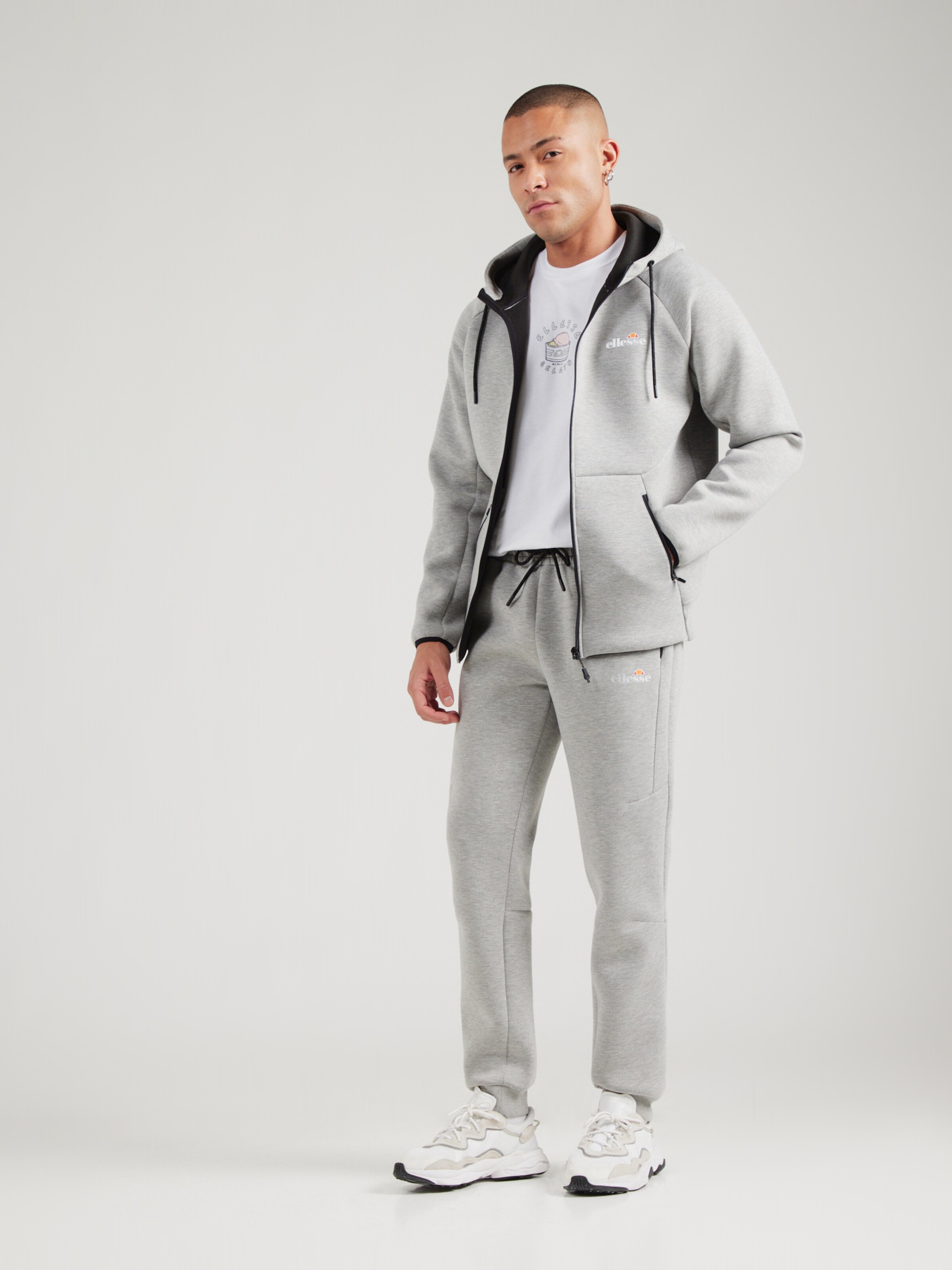 ELLESSE Zip-Up Hoodie 'Rigoro' in Light Grey | ABOUT YOU