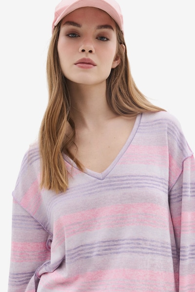 No Matter What Pull-over oversize en lilas / violet clair / rose, Vue avec produit