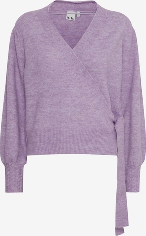 ICHI Knit cardigan in Purple: front