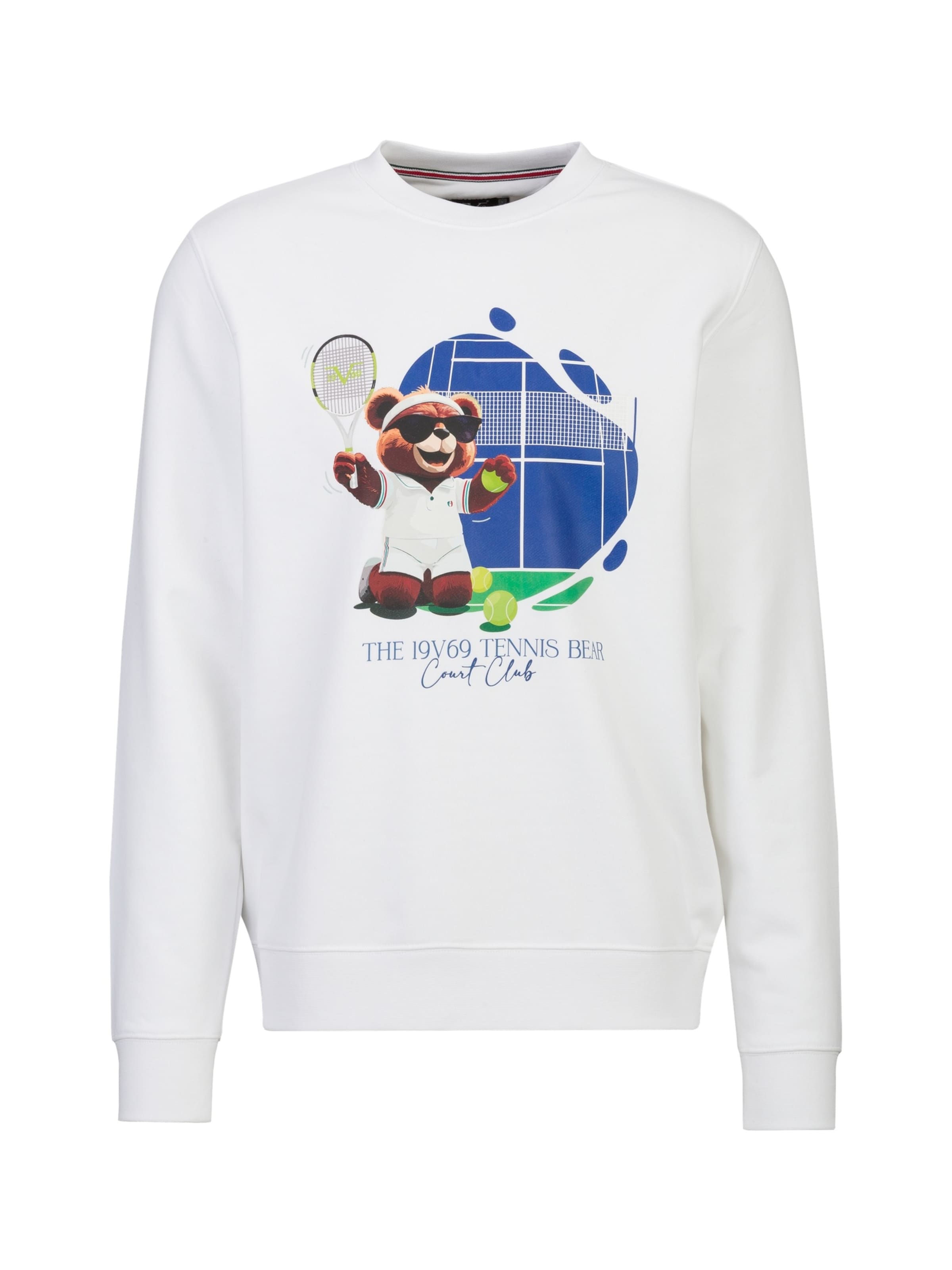 Sweat-shirt 'Nico Tennis' 19V69 ITALIA en blanc : devant